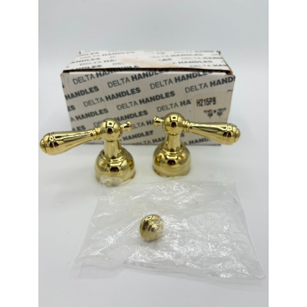 Delta Metal Lever Handle Sets in Brilliance Polished Brass, Models H215PB New - Picture 2 of 5